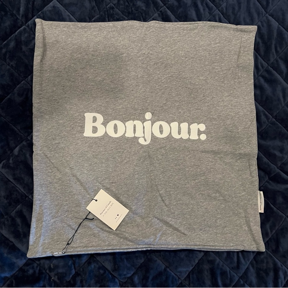 Bonjour Pillow Cover from Province of Canada Fall 22 Jilly Box by Jillian Harris